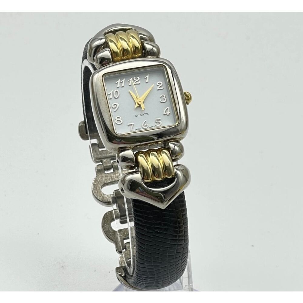 Ladies Quartz Watch Two Tone Stainless Steel Gold Accents Japan Movement-AVON